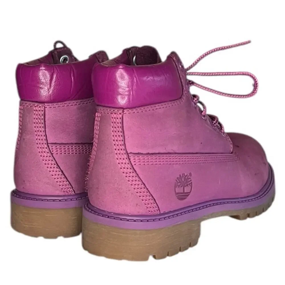 Timberland Girls Premium 6-Inch Combat Boots Prism Pink Size 1